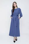Mavi Kol Ucu Fermuar Detaylı Pardösü - 2