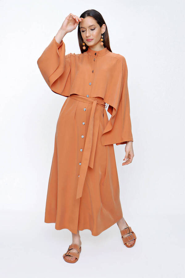 Tarçın Rüzgarlık Detaylı Pardösü - 2