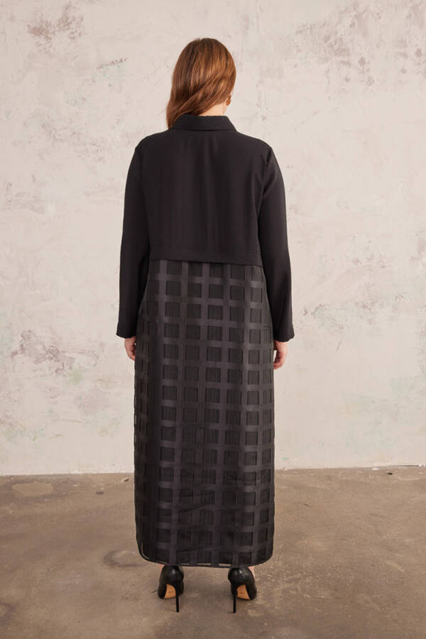 Siyah Organze Detaylı Ferace - 5