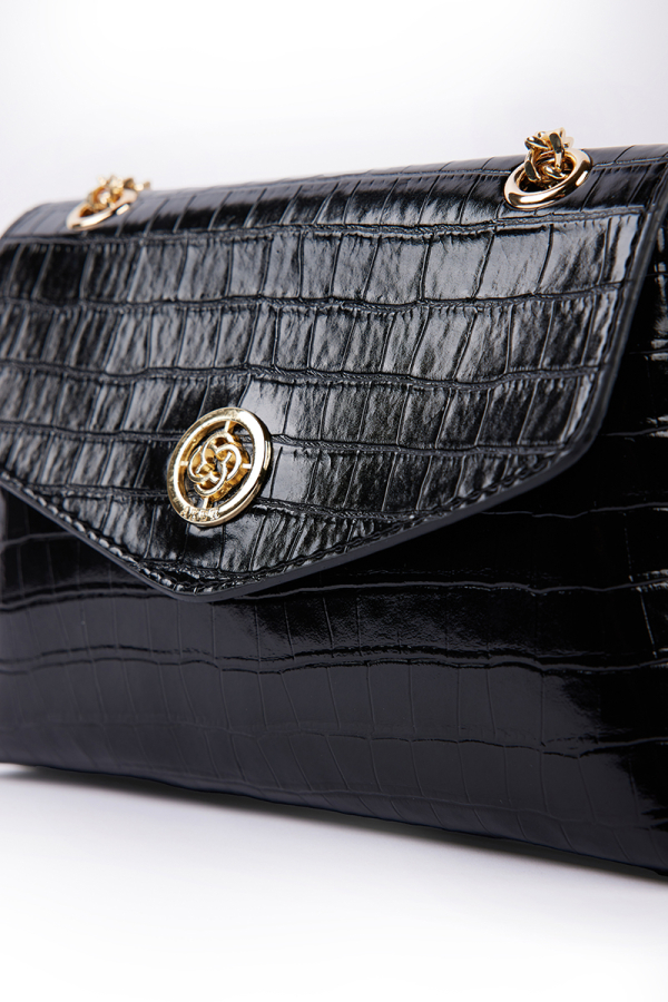 Siyah Aker Kroko Çanta - 4
