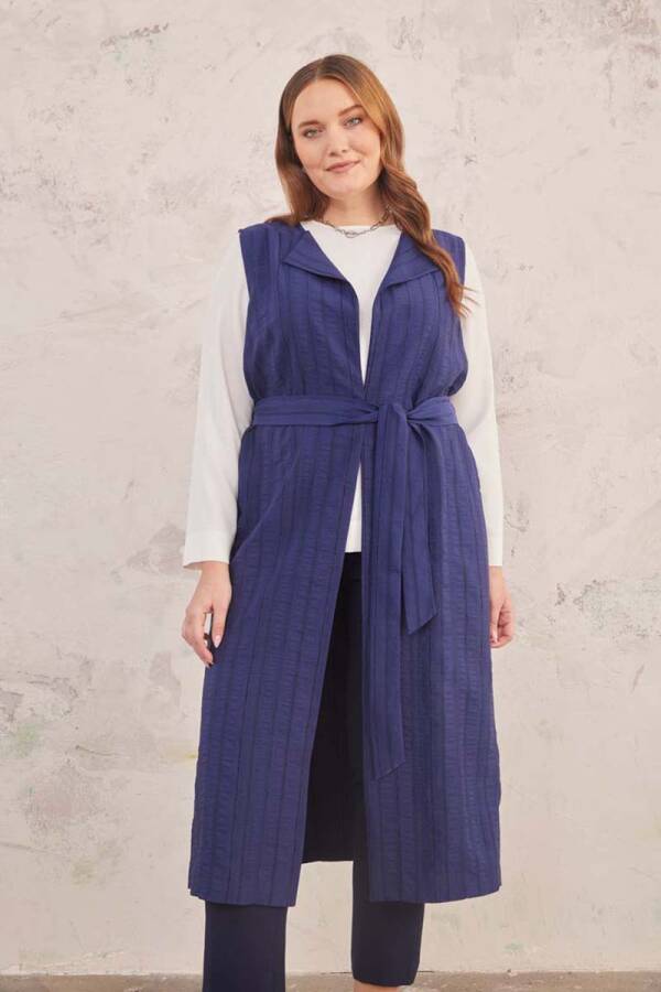 Lacivert Dokulu Yelek - 6