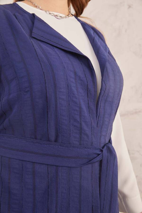 Lacivert Dokulu Yelek - 7