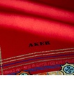 Aker İpek Krep Saten Kırmızı Renkli Eşarp - 2