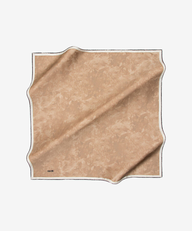 Sarı 90X90 İpek Krep Saten Eşarp - 1