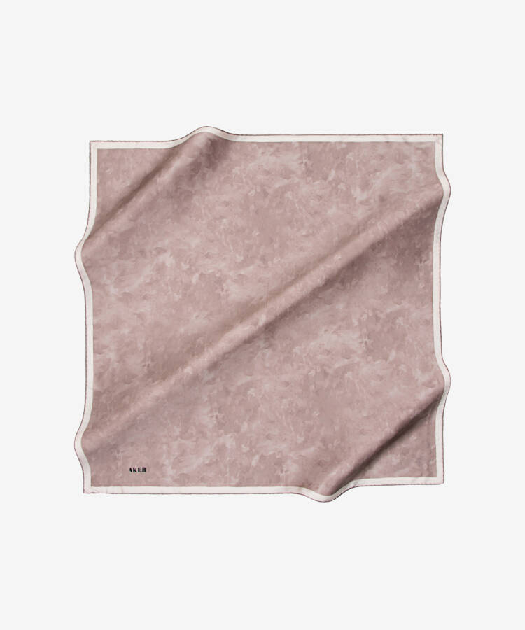 Fırça Desenli 90X90 Aker İpek Krep Saten Eşarp - 1
