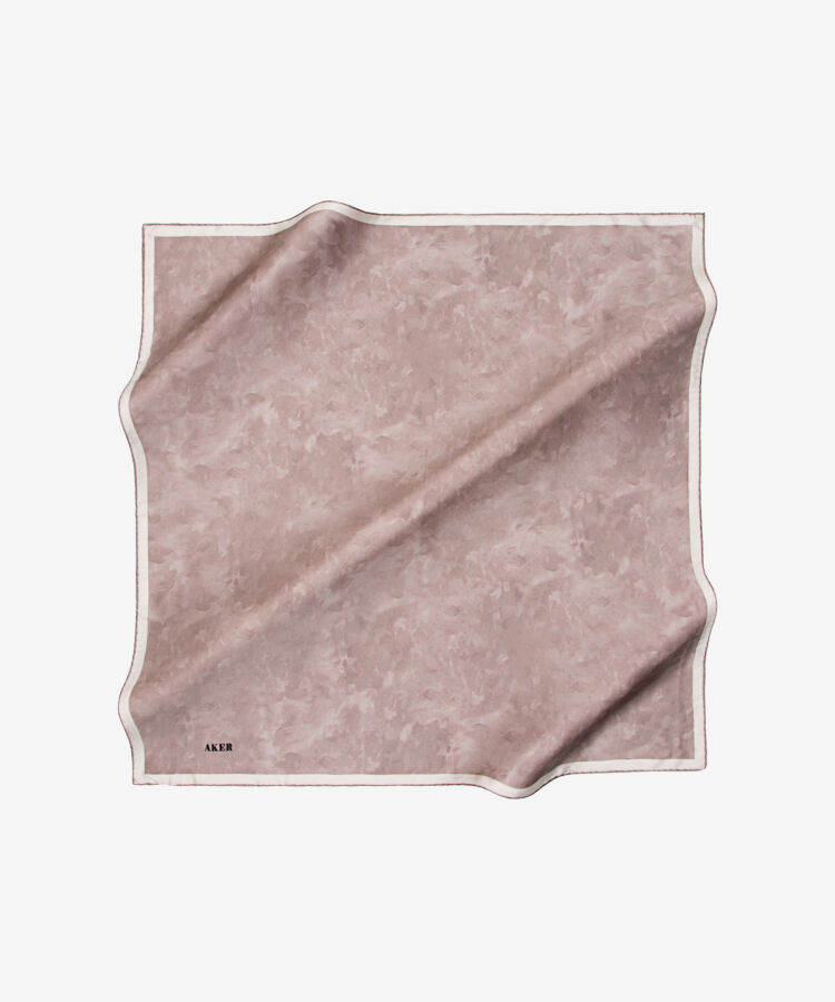Pudra 90X90 İpek Krep Saten Eşarp - 1