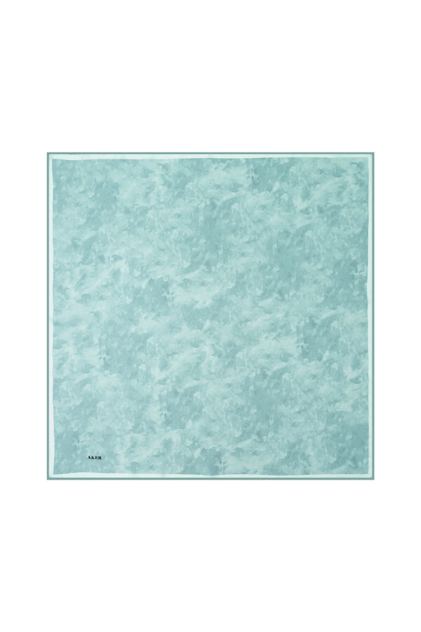 Su Yeşili 90X90 İpek Krep Saten Eşarp - 1