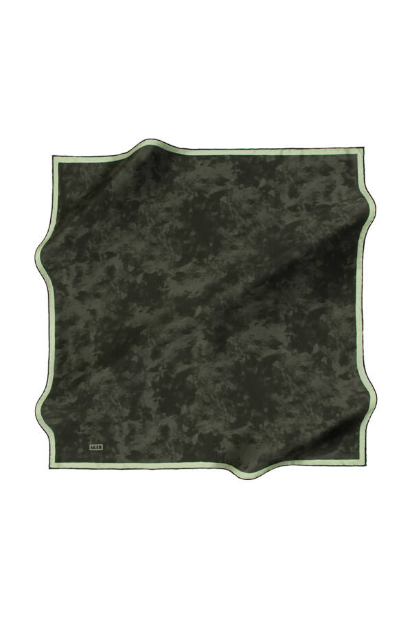 Fırça Desenli 90X90 Aker İpek Krep Saten Eşarp - 1