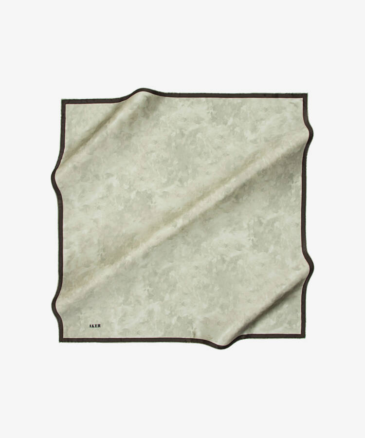 Fırça Desenli 90X90 Aker İpek Krep Saten Eşarp - 1