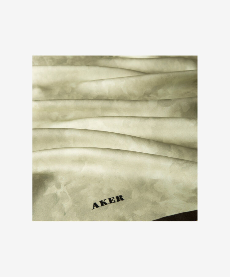 Açık Yeşil 90X90 İpek Krep Saten Eşarp - 3
