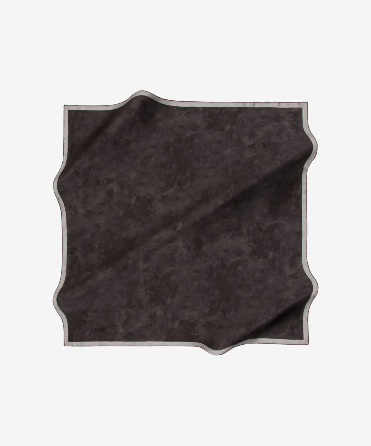Koyu Gri 90X90 İpek Krep Saten Eşarp - 2