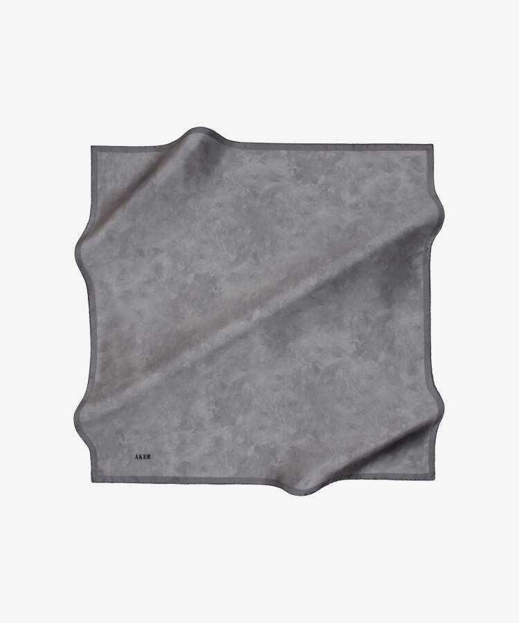 Fırça Desenli 90X90 Aker İpek Krep Saten Eşarp - 1