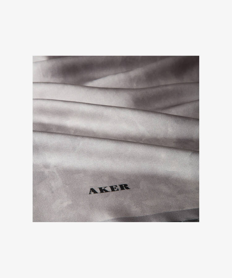 Fırça Desenli 90X90 Aker İpek Krep Saten Eşarp - 2