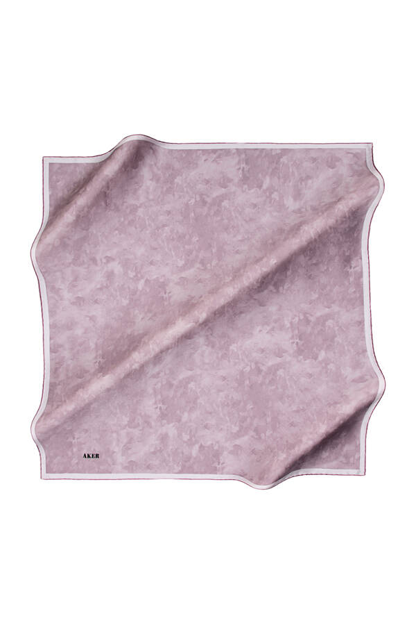 Fırça Desenli 90X90 Aker İpek Krep Saten Eşarp - 1