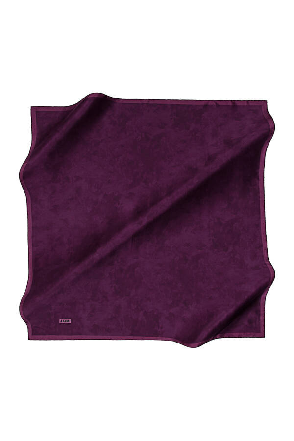 Fırça Desenli 90X90 Aker İpek Krep Saten Eşarp - 1