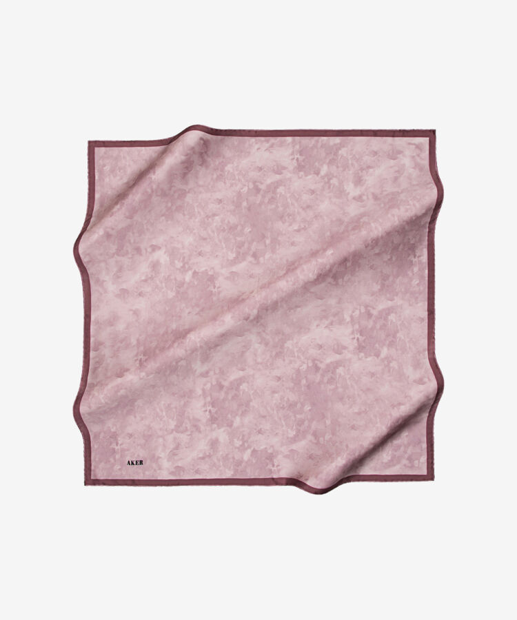 Açık Pembe 90X90 İpek Krep Saten Eşarp - 1