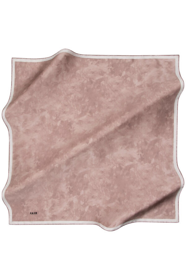 Pembe 90X90 İpek Krep Saten Eşarp - 1