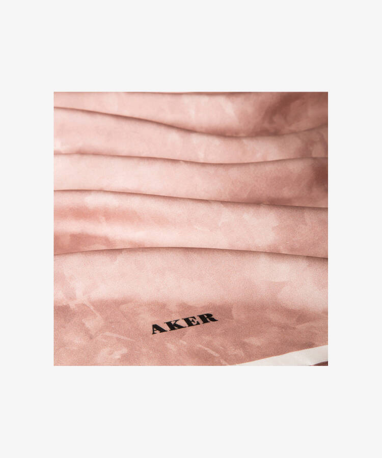 Fırça Desenli 90X90 Aker İpek Krep Saten Eşarp - 2