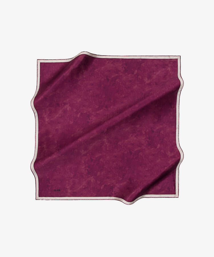 Fırça Desenli 90X90 İpek Twill Eşarp - 1