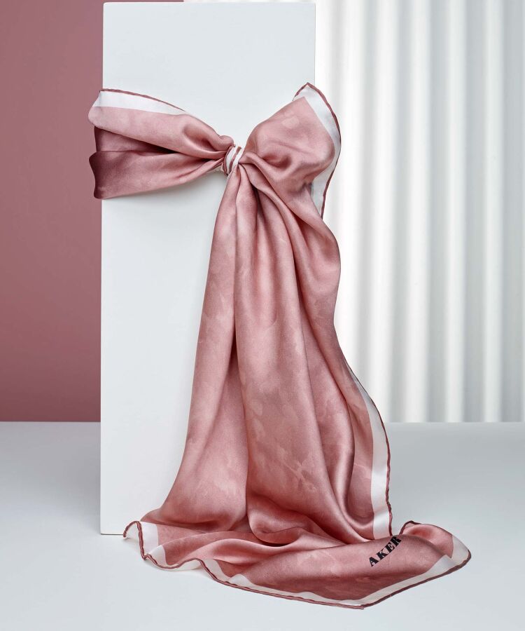 Pembe 90X90 İpek Twill Eşarp - 2