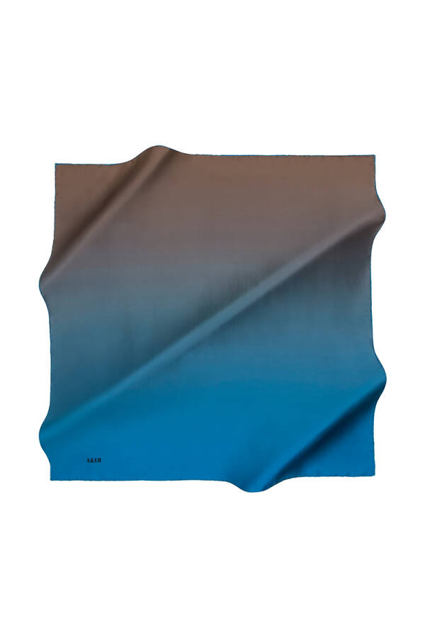 Fırça Desenli 90X90 Aker İpek Krep Saten Eşarp - 1