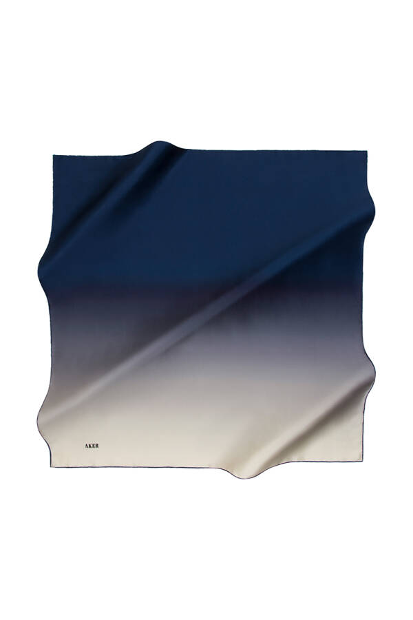 Fırça Desenli 90X90 Aker İpek Krep Saten Eşarp - 1