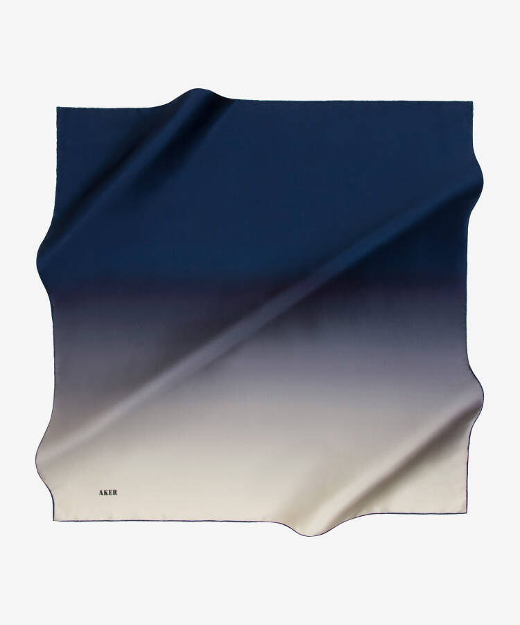 Fırça Desenli 90X90 Aker İpek Krep Saten Eşarp - 2