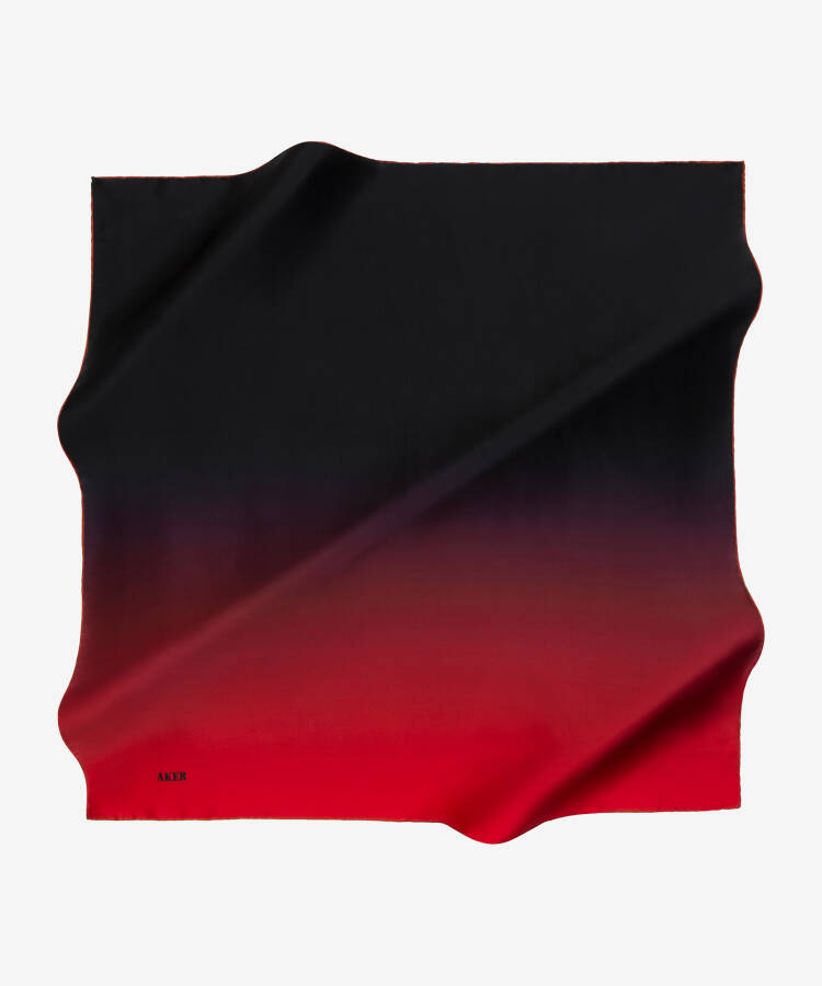 Fırça Desenli 90X90 Aker İpek Krep Saten Eşarp - 2