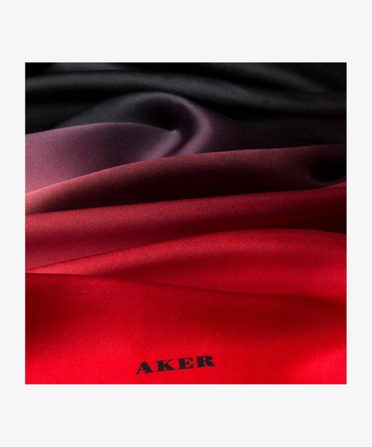 Fırça Desenli 90X90 Aker İpek Krep Saten Eşarp - 3