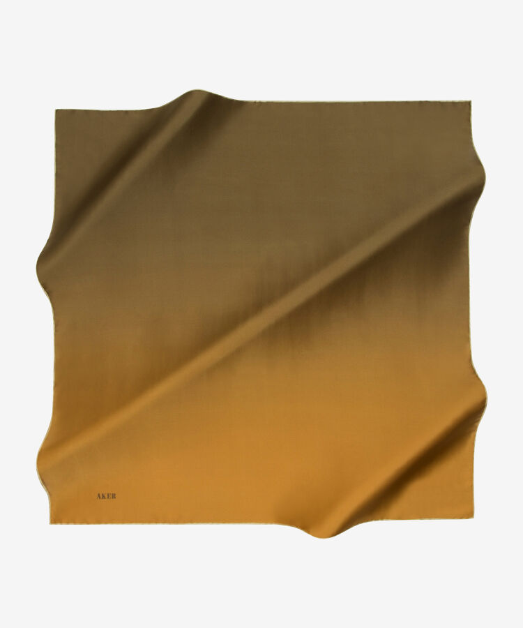Renkli 90X90 İpek Krep Saten Eşarp - Aker (1)