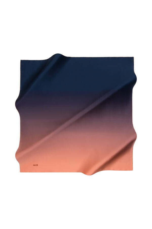 Fırça Desenli 90X90 Aker İpek Krep Saten Eşarp - 1