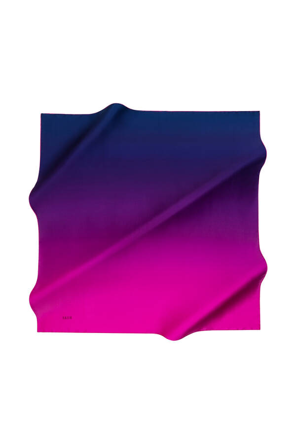 Fırça Desenli 90X90 Aker İpek Krep Saten Eşarp - 1