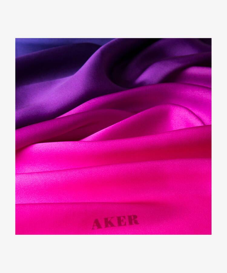 Fırça Desenli 90X90 Aker İpek Krep Saten Eşarp - 3