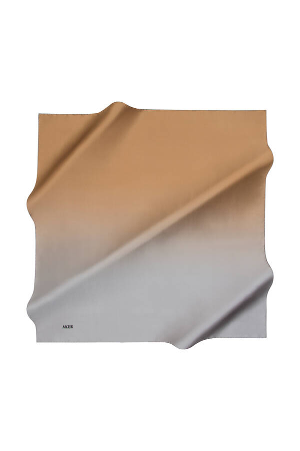 Fırça Desenli 90X90 Aker İpek Krep Saten Eşarp - 1