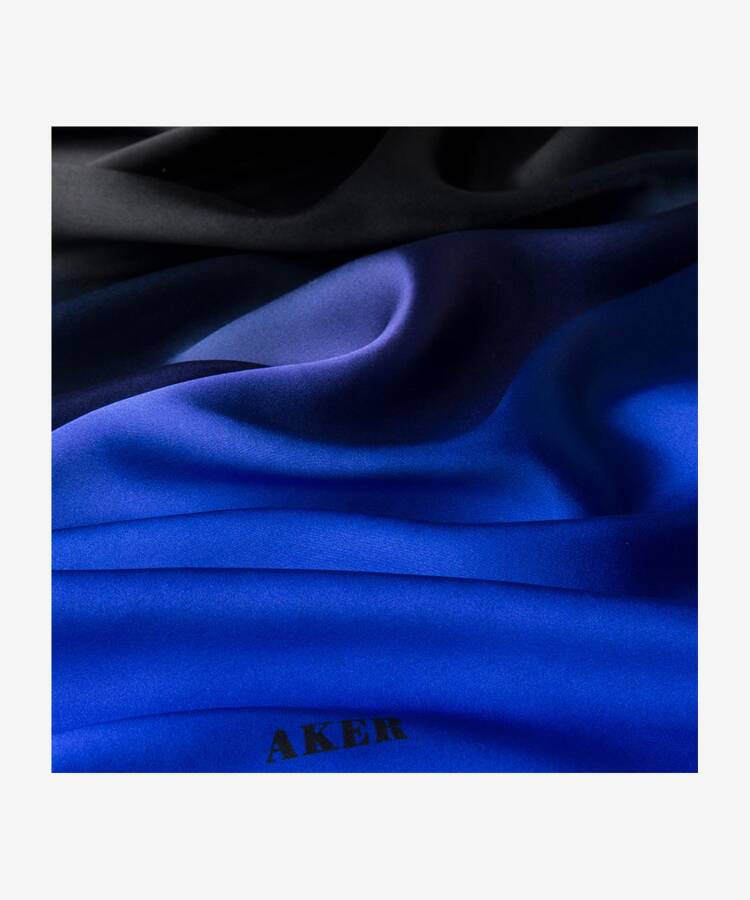 Fırça Desenli 90X90 Aker İpek Krep Saten Eşarp - 3