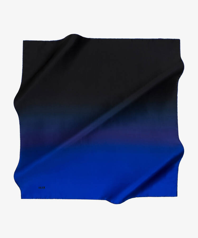 Fırça Desenli 90X90 Aker İpek Krep Saten Eşarp - 2