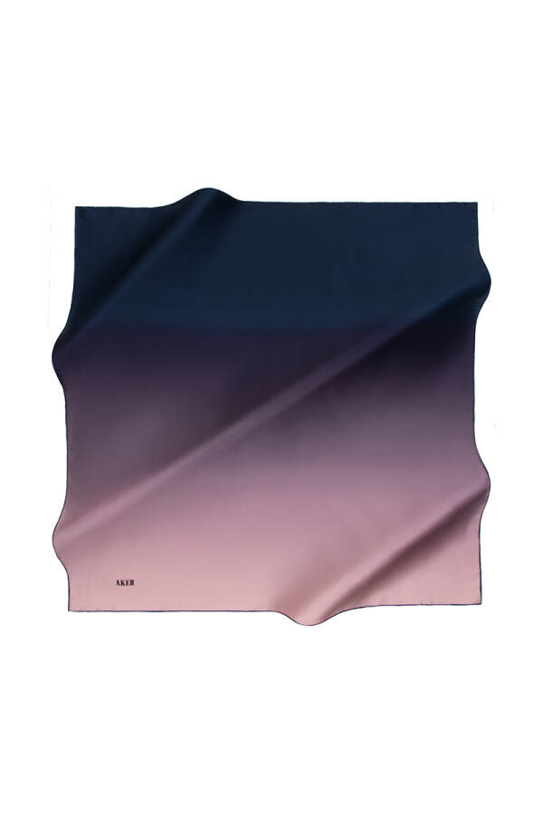 Fırça Desenli 90X90 Aker İpek Krep Saten Eşarp - 1