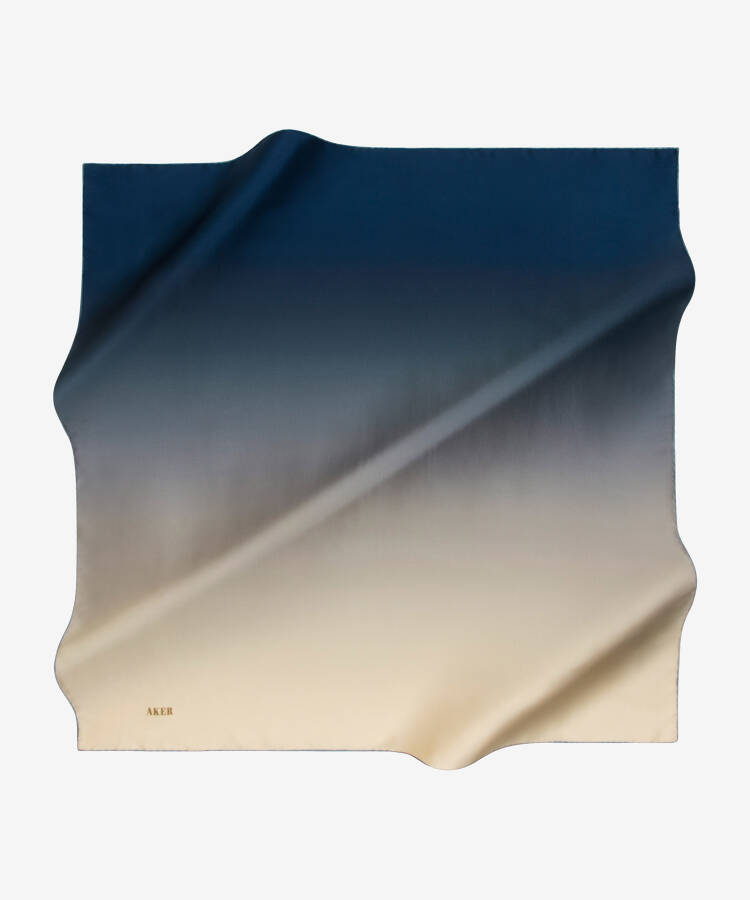 Fırça Desenli 90X90 Aker İpek Krep Saten Eşarp - 2