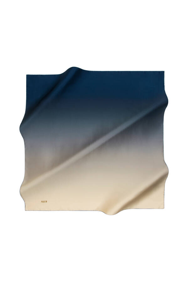 Fırça Desenli 90X90 Aker İpek Krep Saten Eşarp - 1