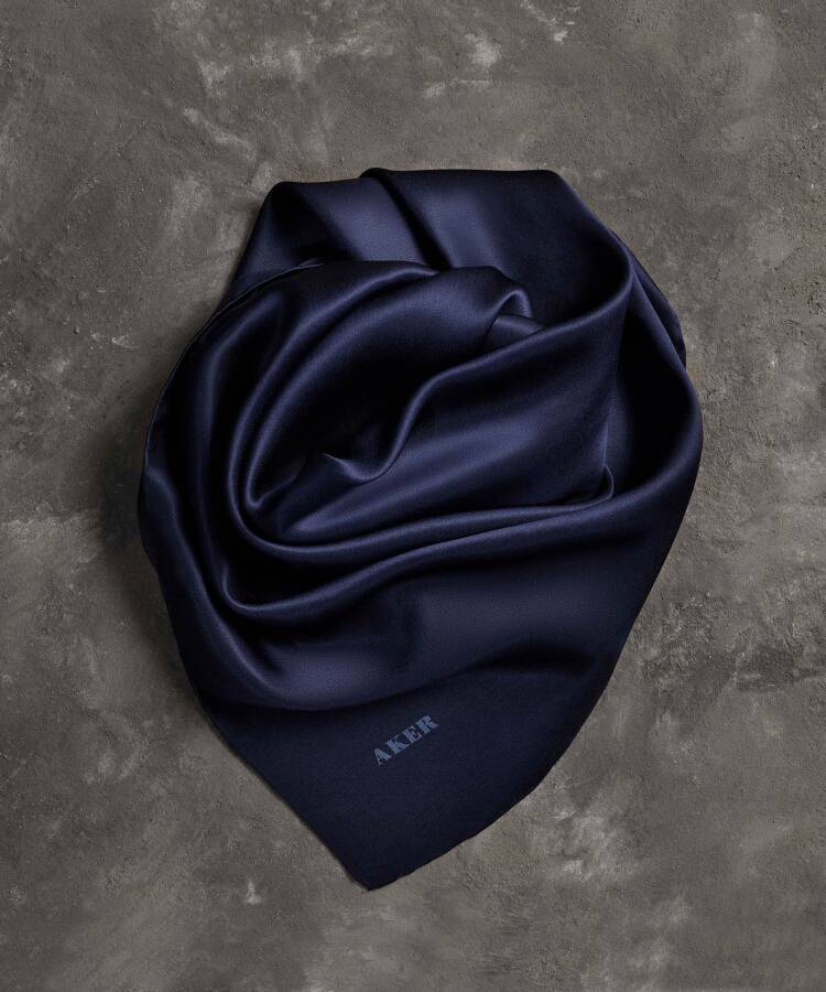 Düz Renk 90X90 Aker Düz Taşlanmış İpek Krep Saten Eşarp - 2