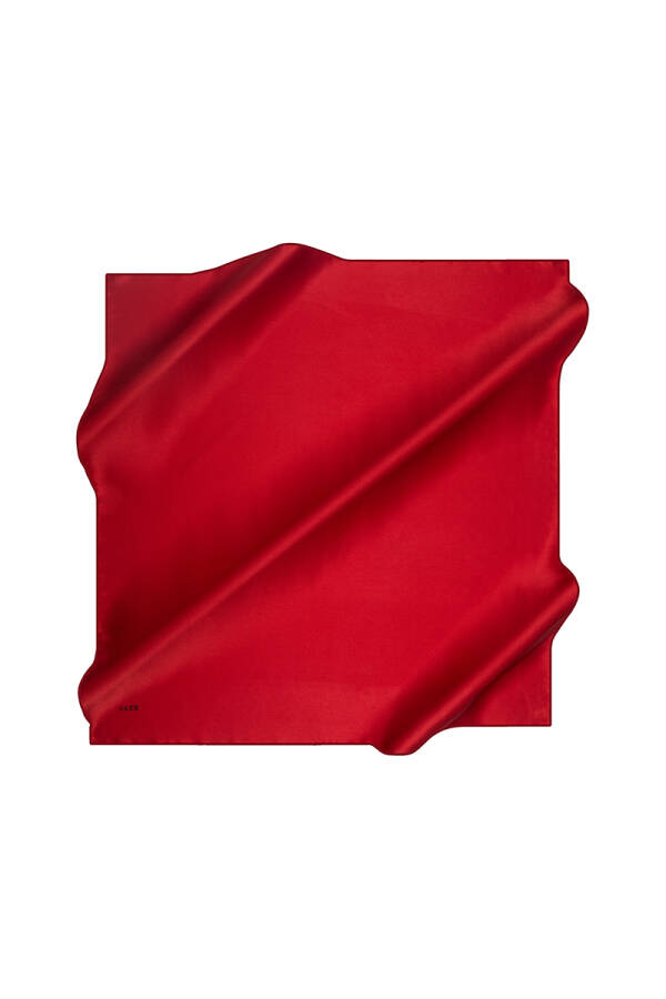 Düz Renk 90X90 Aker Düz Taşlanmış İpek Krep Saten Eşarp - 1