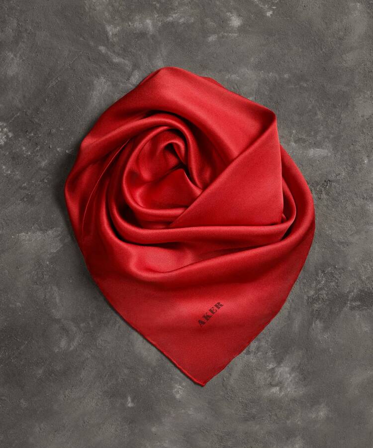 Düz Renk 90X90 Aker Düz Taşlanmış İpek Krep Saten Eşarp - 2