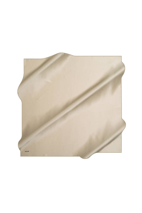 Düz Renk 90X90 Aker Düz Taşlanmış İpek Krep Saten Eşarp - 1