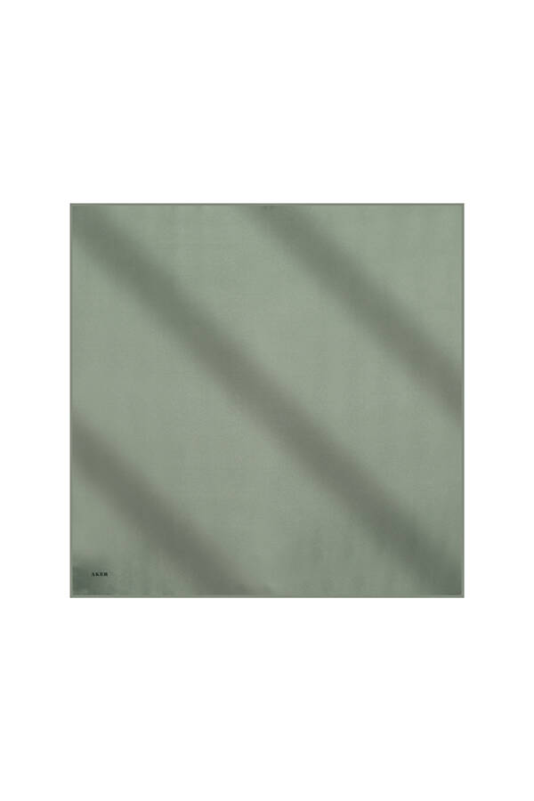 Düz Renk 90X90 Aker Düz Taşlanmış İpek Krep Saten Eşarp - 1