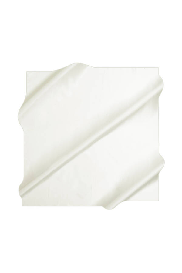 Düz Renk 90X90 Aker Düz Taşlanmış İpek Krep Saten Eşarp - 1