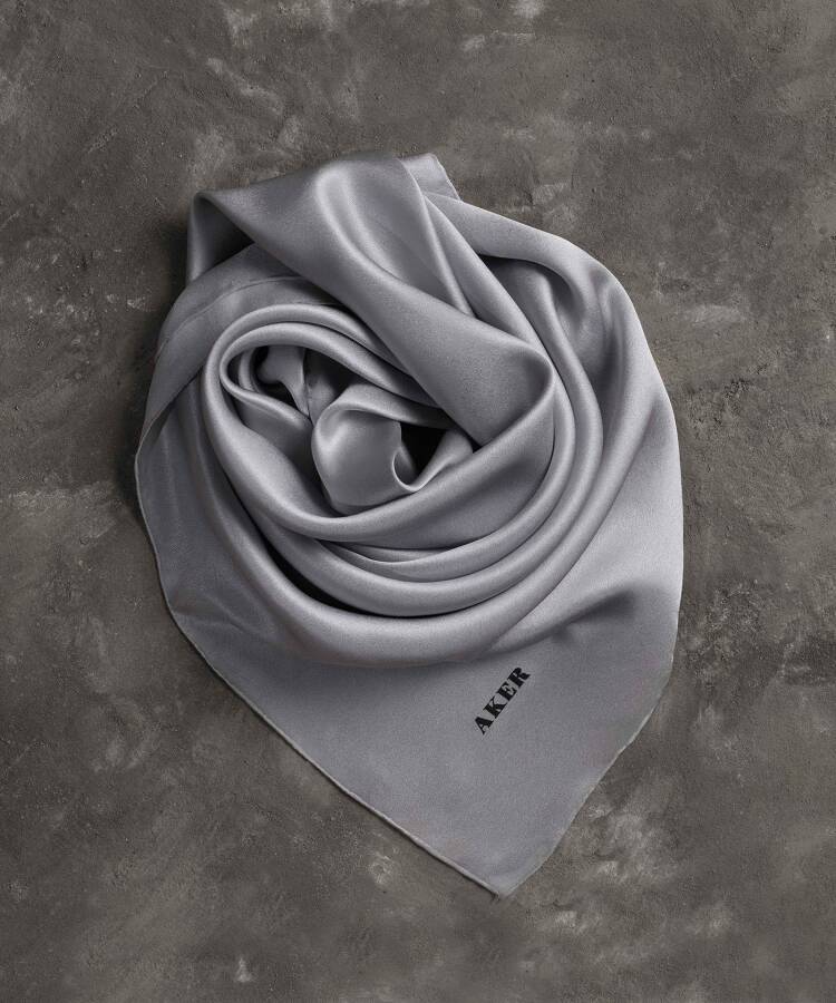 Düz Renk 90X90 Aker Düz Taşlanmış İpek Krep Saten Eşarp - 2