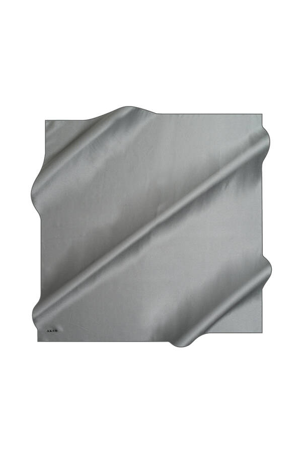 Düz Renk 90X90 Aker Düz Taşlanmış İpek Krep Saten Eşarp - 1