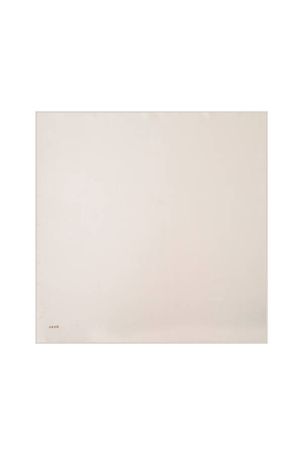 Düz Renk 90X90 Aker Düz Taşlanmış İpek Krep Saten Eşarp - 1