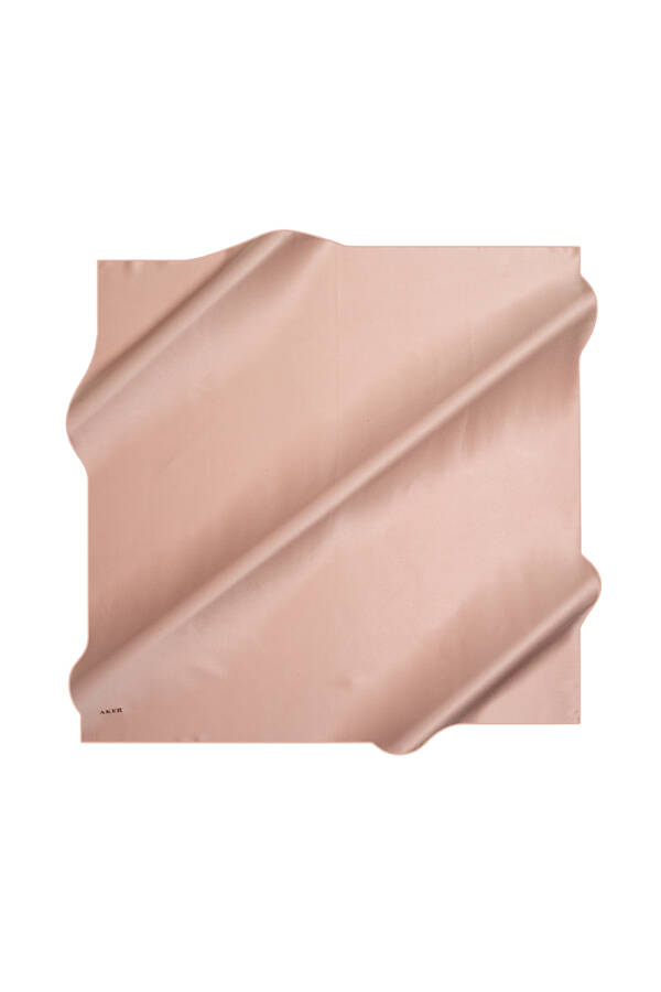 Düz Renk 90X90 Aker Düz Taşlanmış İpek Krep Saten Eşarp - 1