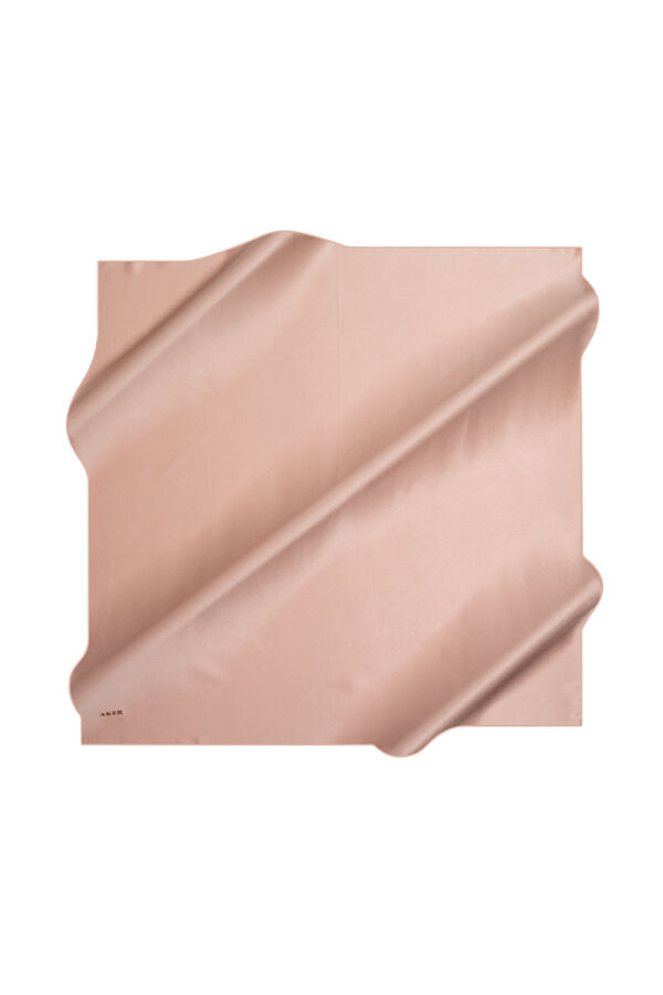 Koyu Pembe 90X90 Düz Taşlanmış İpek Krep Saten Eşarp - 1